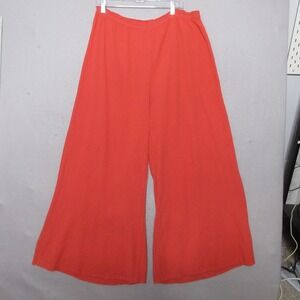 Oh My Gauze Pants 2 or Large XL Orange Wide Leg Beachy Slit Gauzy Flowy Pull On